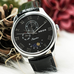 Đồng Hồ Nam Dây Da Lịch Tuần Trăng Neos N-40749M Sapphire Bảo Hành Chính Hãng 5 Năm
