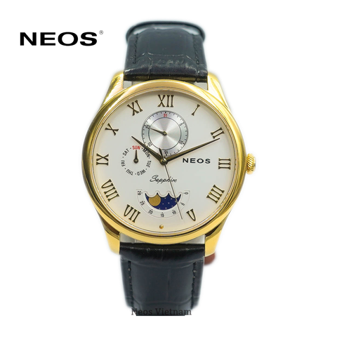Đồng Hồ Nam Dây Da Lịch Tuần Trăng Neos N-40749M Sapphire Bảo Hành Chính Hãng 5 Năm