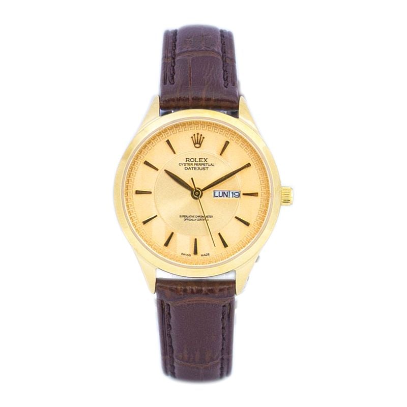 Đồng Hồ Nữ Dây Da Rolex 5055 Kính Sapphire