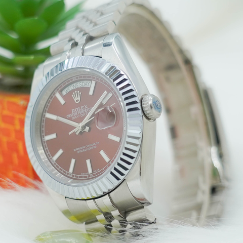 Đồng Hồ Rolex Perpetual Day-Date Máy Cơ Nam Dây Thép