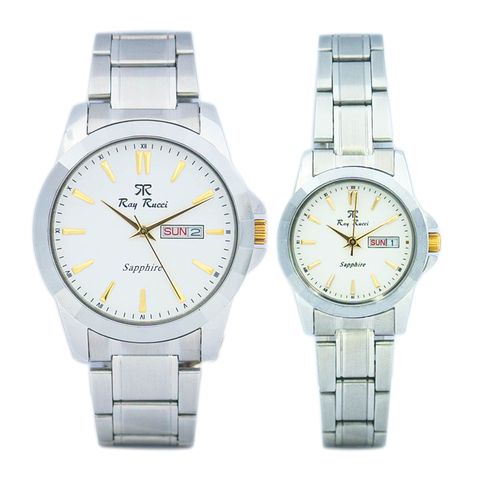 Đồng Hồ Đôi Ray Rucci RR-70035 Sapphire Dây Thép Chính Hãng