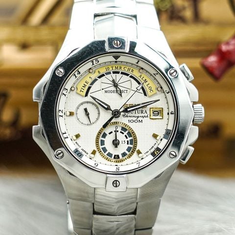 Đồng Hồ Chronograph Nam Seiko 711808 Sapphire Dây Thép