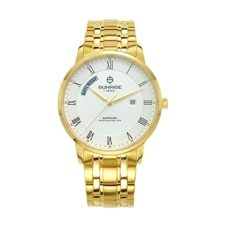 Đồng Hồ Nam Dây Thép Sunrise 1200SA Sapphire Bảo Hành Chính Hãng