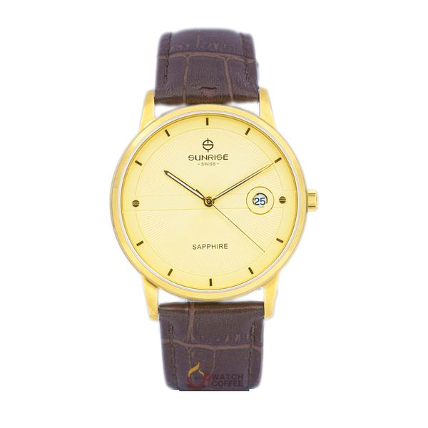 Đồng Hồ Nam Dây Da Sunrise 1144PA Sapphire Bảo Hành Chính Hãng