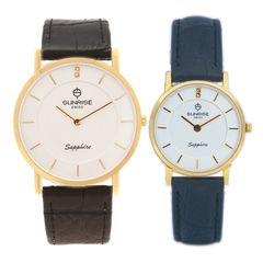 Đồng Hồ Đôi Dây Da Sunrise 737 Sapphire Bảo Hành Chính Hãng