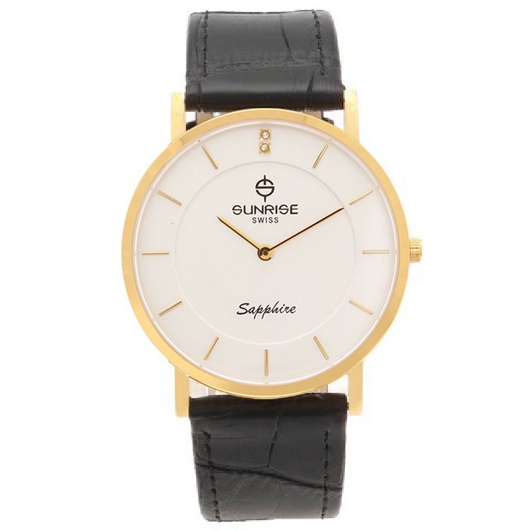 Đồng Hồ Nam Dây Da Sunrise 737SWP Sapphire Chính Hãng