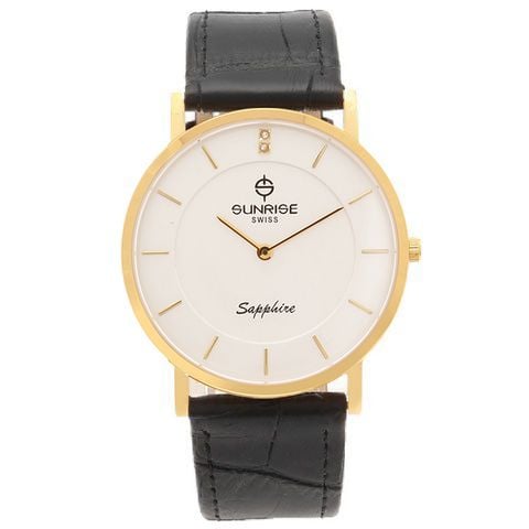 Đồng Hồ Nam Dây Da Sunrise 737SWP Sapphire Chính Hãng
