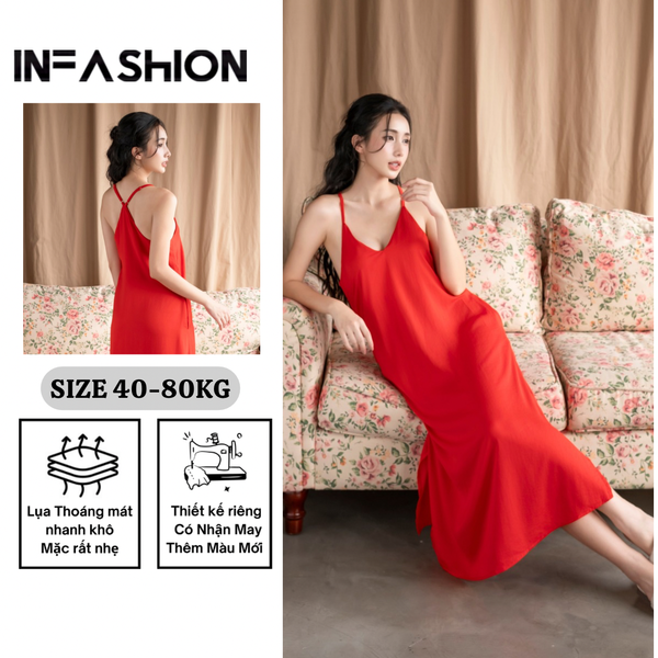  Đầm dây yếm xẻ 