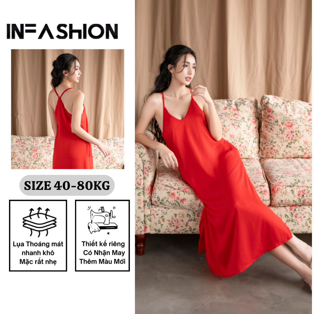  Đầm dây yếm xẻ 