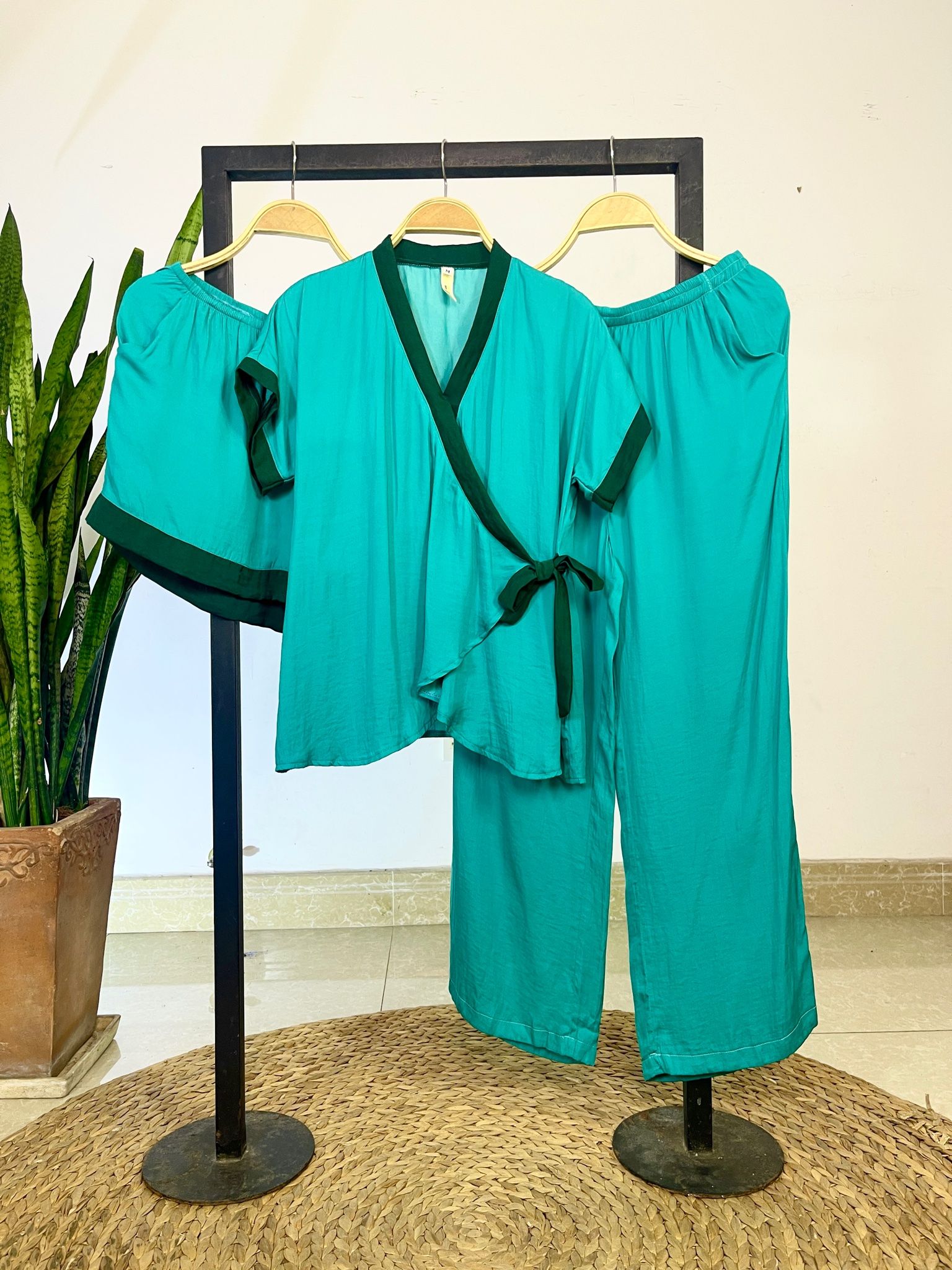  Đồ bộ quần dài yukata tay liền ngắn 