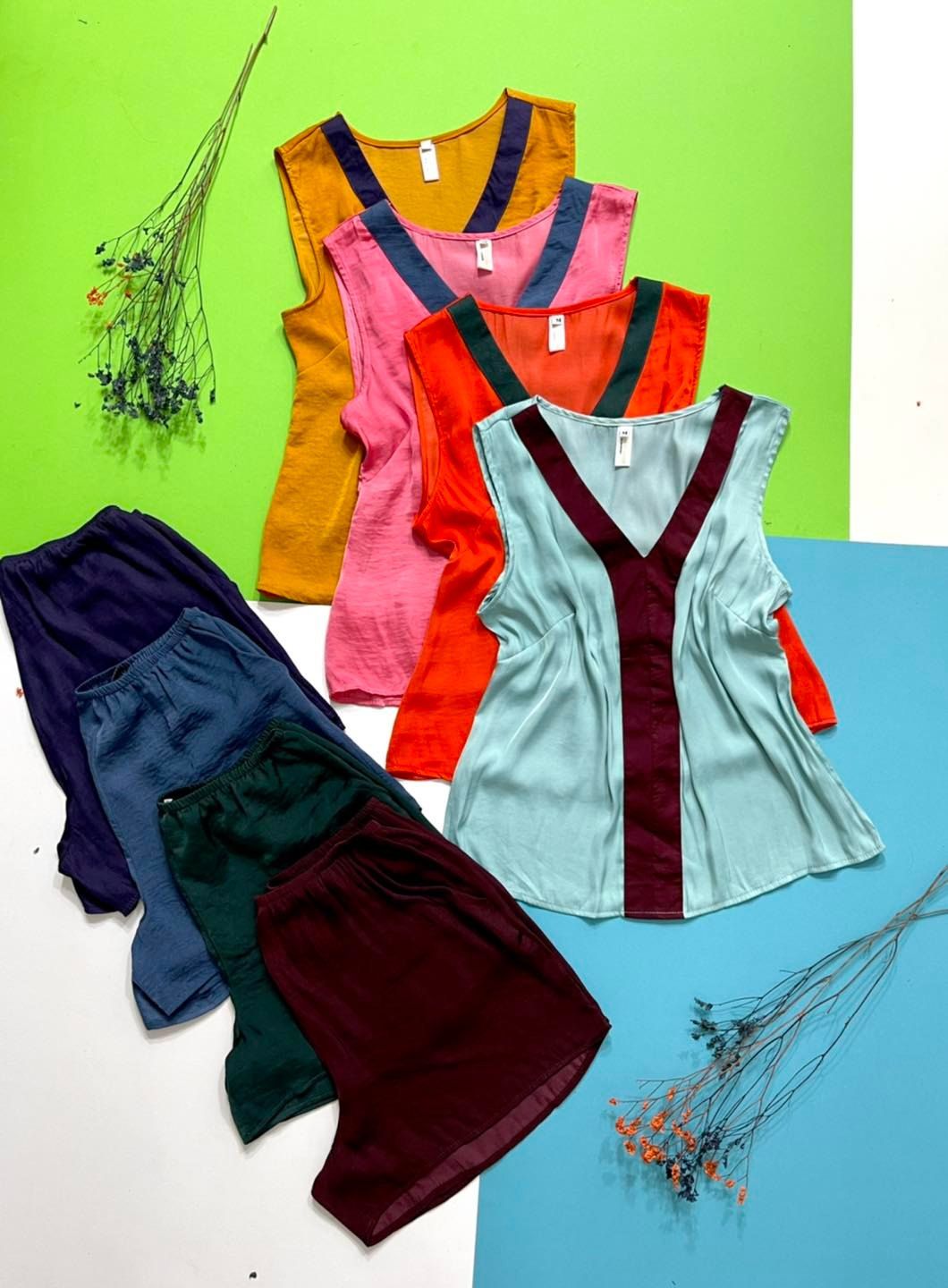  Áo lụa phối nẹp 