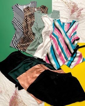  Quần đùi lụa dáng xòe (Set áo hv) 