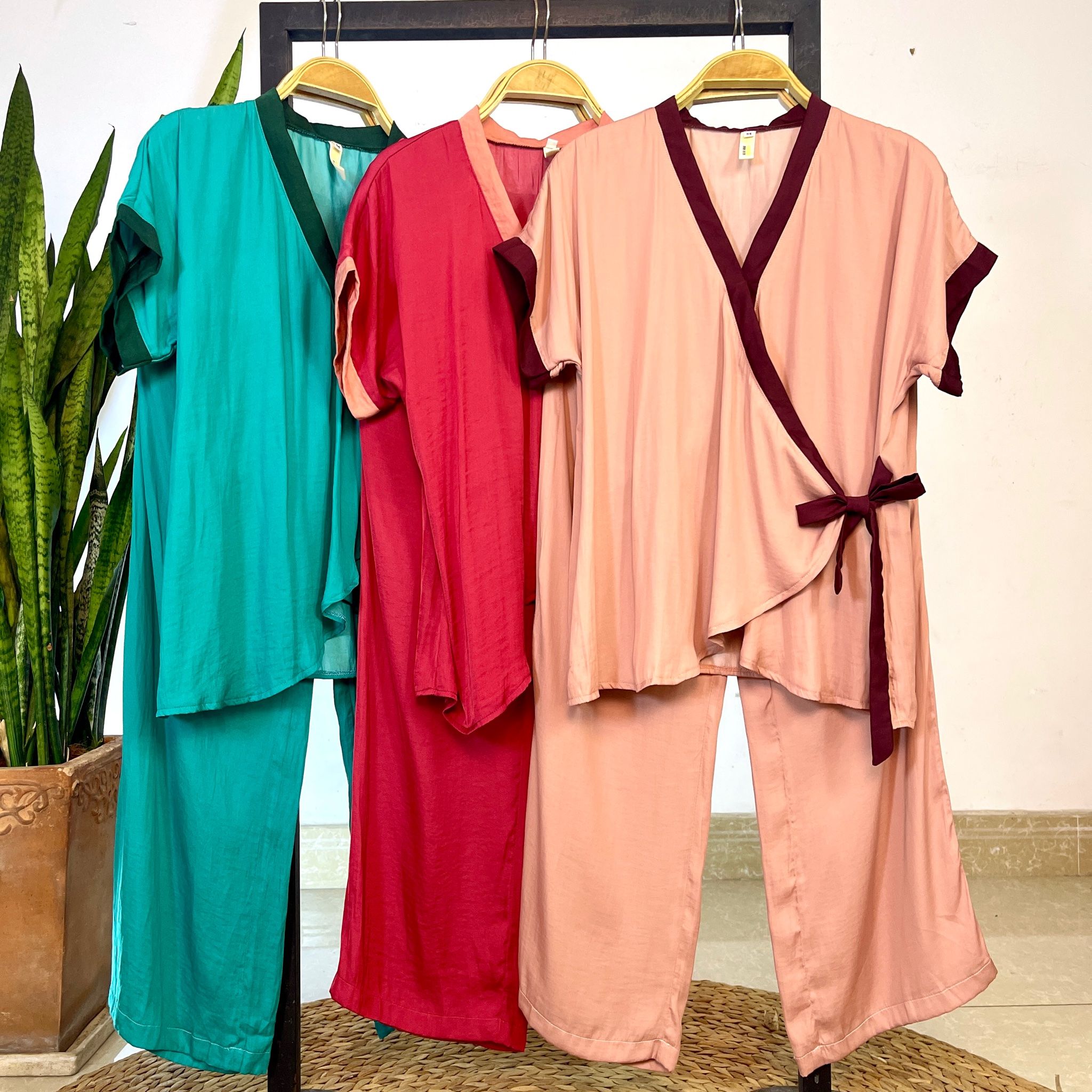  set 3sp  Đồ bộ quần dài yukata tay liền ngắn 