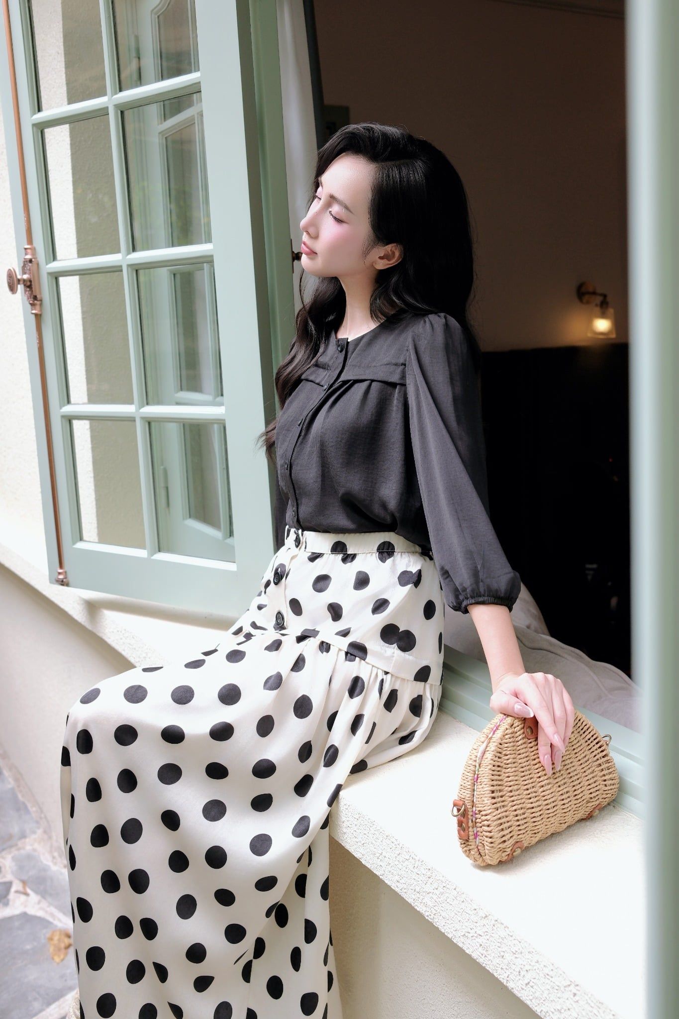  Chân váy xòe 3 nút 