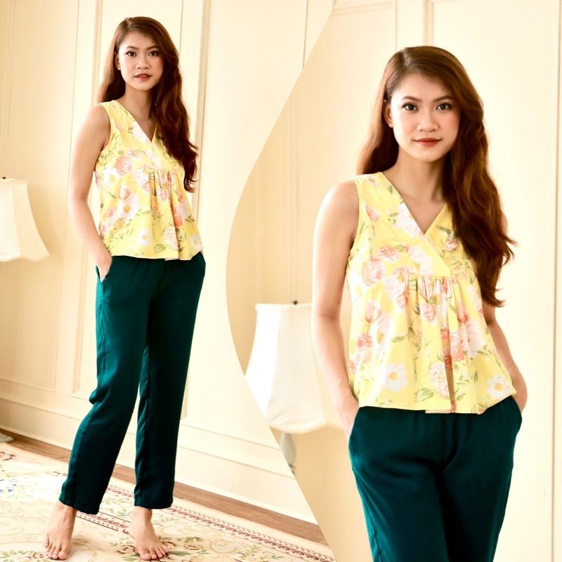  Quần dài lụa ống nhỏ mặc nhà 9 tấc 