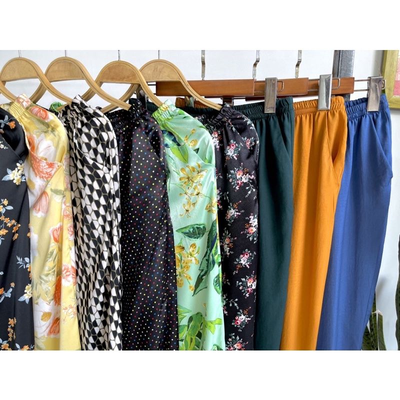  Quần dài lụa ống nhỏ mặc nhà 9 tấc 