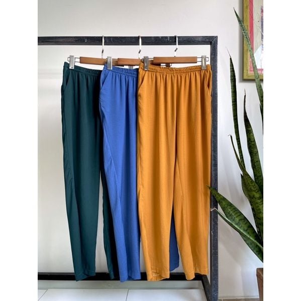 Quần dài lụa ống nhỏ mặc nhà 9 tấc 