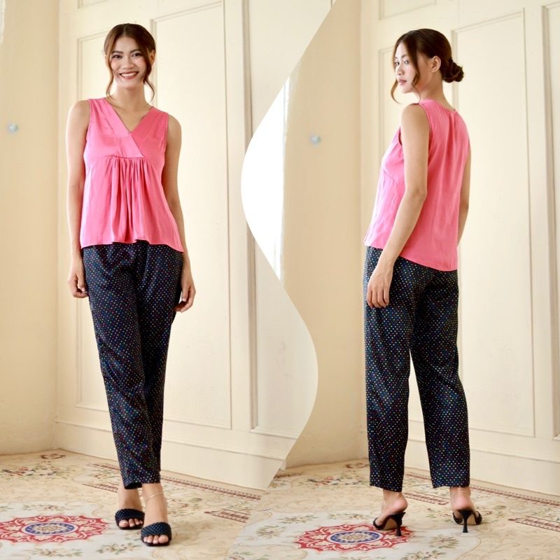  Quần dài lụa ống nhỏ mặc nhà 9 tấc 
