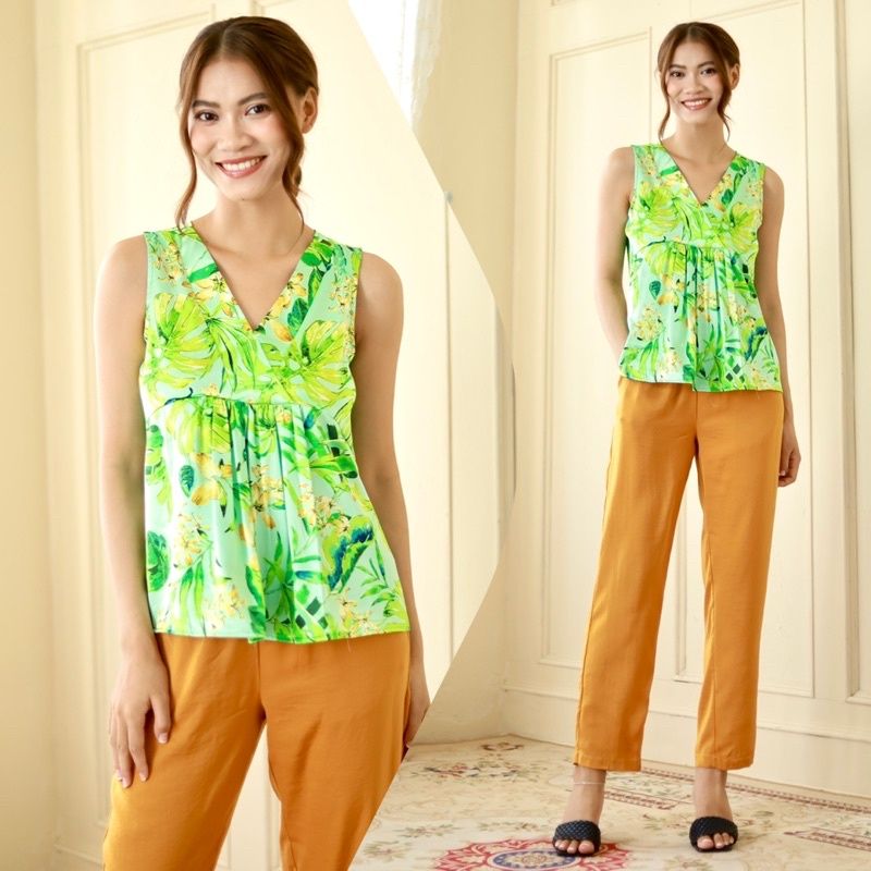  Quần dài lụa ống nhỏ mặc nhà 9 tấc 