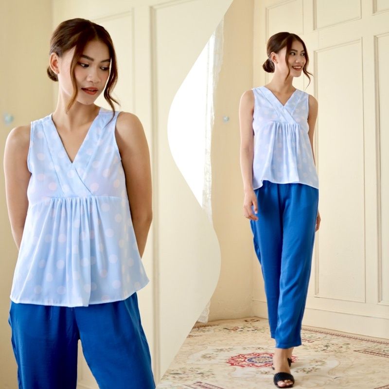  Quần dài lụa ống nhỏ mặc nhà 9 tấc 