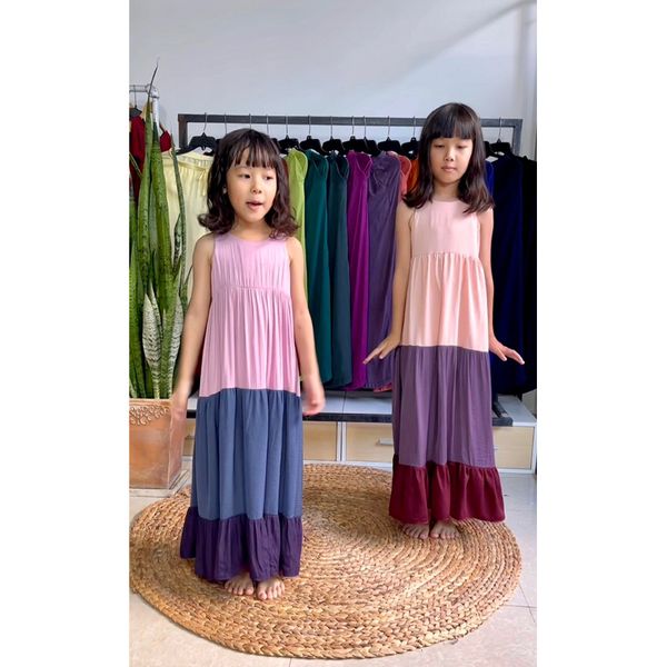  Đâm maxi 2 lớp thiết kế cho bé gái Infashion 