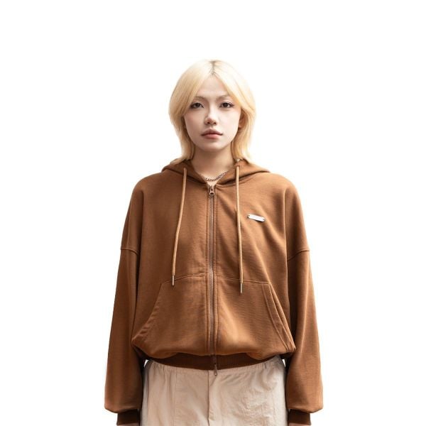  SKETCH PLAN BOXY FULL ZIP HOODIE (BROWN) 