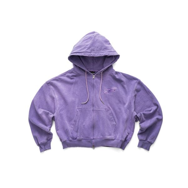  SS LOGO WASHED BOXY FIT ZIP-UP HOODIE 