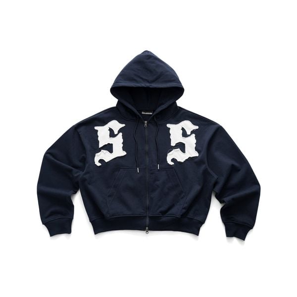  SS EMBROIDERED BOXY FIT ZIP - UP HOODIE 