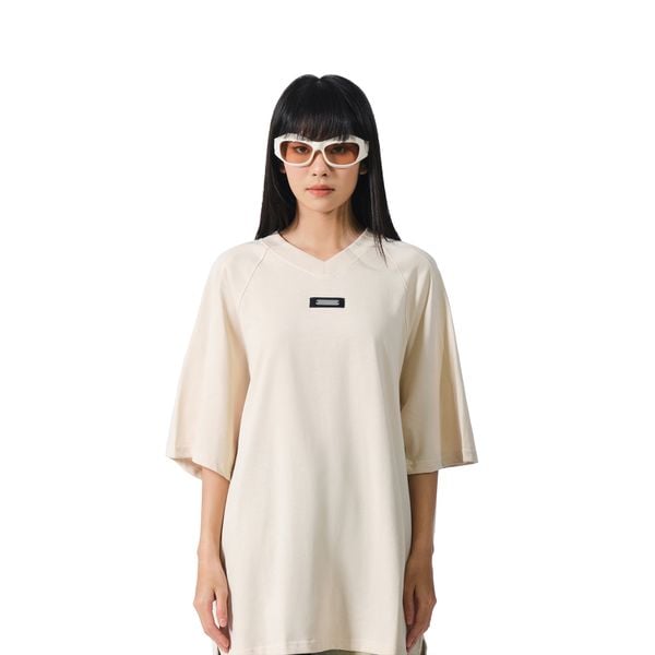  BRANDED LINE BIG OVERSIZE T-SHIRT (CREAM) 