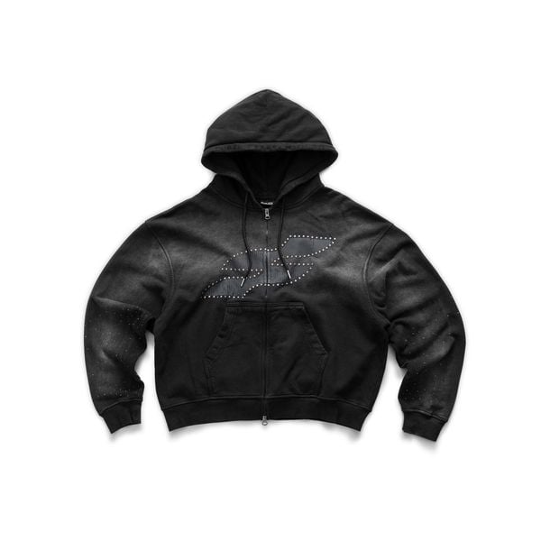  STELLAR STAR WASHED BOXY ZIP - UP HOODIE 