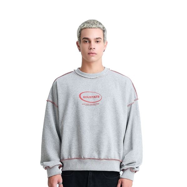  CONTRAST STITCH BOXY SWEATER 