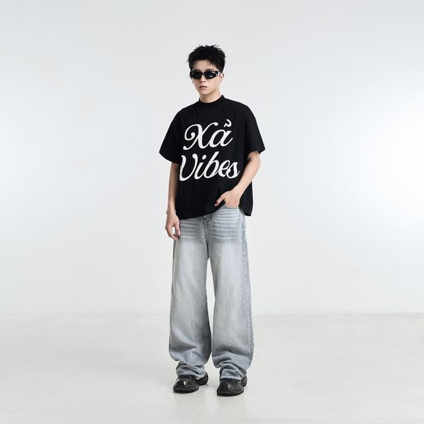  XẢ VIBES BIG BOXY T-SHIRT (BLACK) 