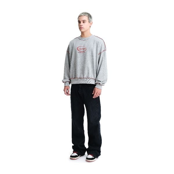 CONTRAST STITCH BOXY SWEATER 