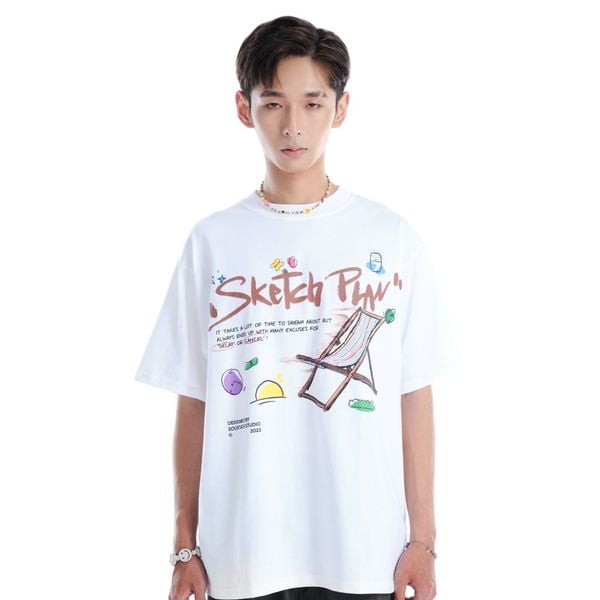  SKETCH PLAN OVERSIZE T-SHIRT (WHITE) 