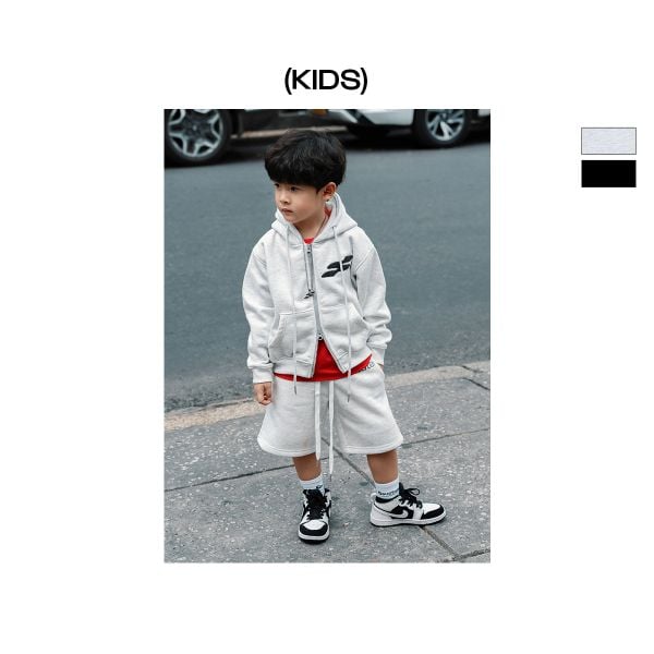  [KIDS] BASIC LOGO FULLZIP HOODIE 