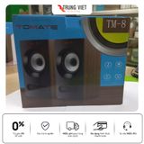  Loa Vi Tính 2.0 TOMATE TM-8, loa âm thanh chân thực, Bass Mạnh Mẽ, Thiết Kế Đẹp mắt, nguồn Cổng USB Và Jack 3.5mm 