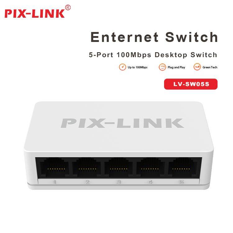  Switch PixLink 5 port 10/100Mbps 
