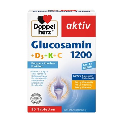  Doppelherz Glucosamin 1200 + D3 + K + C, hộp 30 viên 