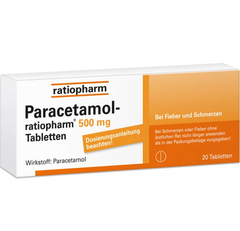  Thuốc giảm đau hạ sốt Paracetamol ratiopharm® 500 mg 