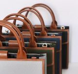  Túi Canvas Quai Da Thời Trang Nam Nữ Chu Du - Letter Bag 13 Inches - Màu Xanh Navy 