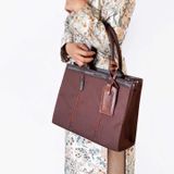  Túi Canvas Quai Da Thời Trang Nam Nữ Chu Du - Wipac Bag 15 Inches - Màu Nâu Đậm 