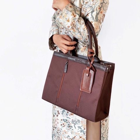  Túi Canvas Quai Da Thời Trang Nam Nữ Chu Du - Wipac Bag 15 Inches - Màu Nâu Đậm 