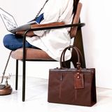  Túi Canvas Quai Da Thời Trang Nam Nữ Chu Du - Wipac Bag 15 Inches - Màu Nâu Đậm 