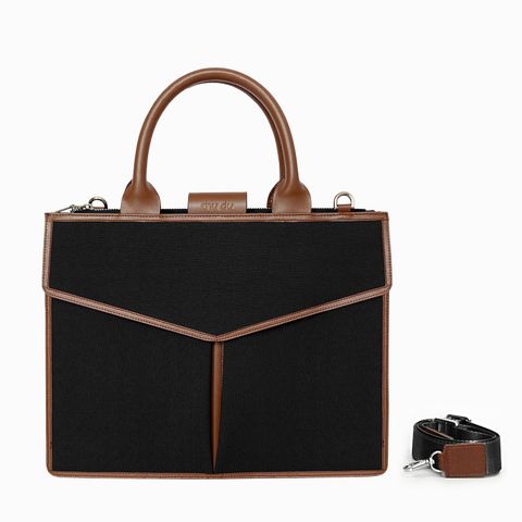  Túi Canvas Quai Da Thời Trang Nam Nữ Chu Du - Letter Bag 13 Inches - Màu Đen 