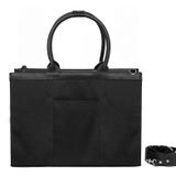  Túi Canvas Quai Da Thời Trang Nam Nữ Chu Du - Wipac Bag 15 Inches - Màu Đen 