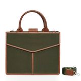  Túi Canvas Quai Da Thời Trang Nam Nữ Chu Du - Letter Bag 13 Inches - Màu Xanh Rêu 