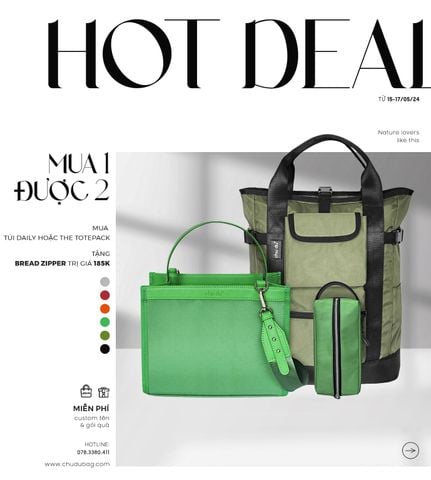  Túi Daily Canvas Quai Da Thời Trang Nam Nữ Chu Du - Màu Đỏ Đô - Medium 