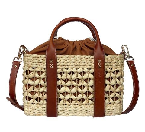  Túi Lục Bình Quai Da Thời Trang Chu Du - Medium Little Joy Bag Ver 1 - Quai Nâu 