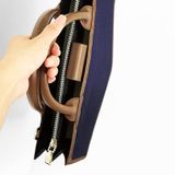  Túi Canvas Quai Da Thời Trang Nam Nữ Chu Du - Letter Bag 13 Inches - Màu Xanh Navy 