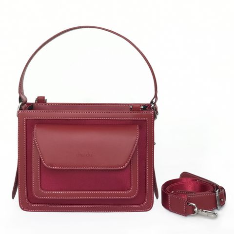  Túi Silence Canvas Quai Da Thời Trang Nam Nữ Chu Du - Màu Đỏ Đô 